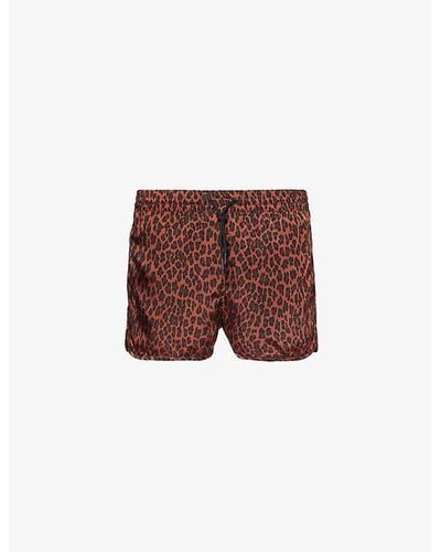 CDLP Brand-embroidered Recycled-nylon Satin Shorts - Brown