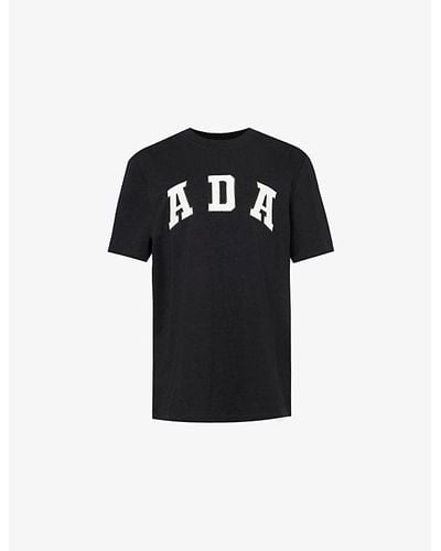 ADANOLA Logo-embroidered Organic Cotton-jersey T-shirt - Black