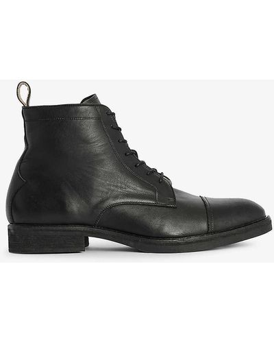 AllSaints Drago Leather Ankle Boots - Black