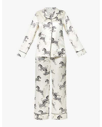 Olivia Von Halle Zebedee Silk-satin Pajama Set - Multicolor