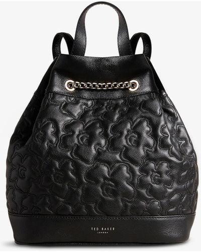 Ted Baker Ayssan Magnolia-quilted Leather Backpack - Black