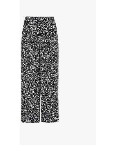 Whistles Abstract Smudge Graphic-print Woven Trousers - White