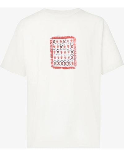 Kusikohc Graphic-print Oversized Cotton-jersey T-shirt - White