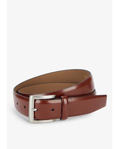 Dents Glossy Leather Belt X - Brown