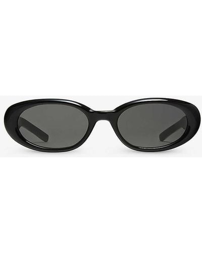 Gentle Monster Bandoneon S 01 Oval-frame Acetate Sunglasses - Black