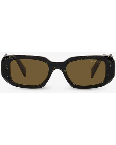 Prada Pr 17ws Rectangle-frame Acetate Sunglasses - Black