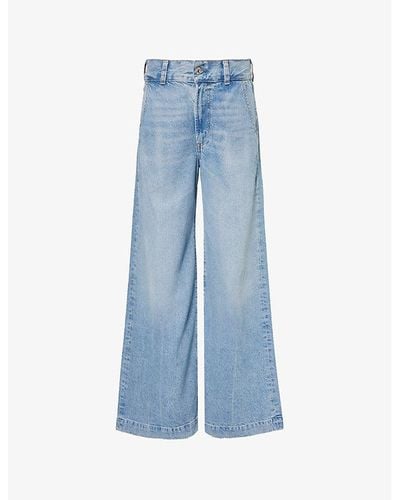 Citizens of Humanity Beverly Wide-leg High-rise Stretch-denim Jeans - Blue
