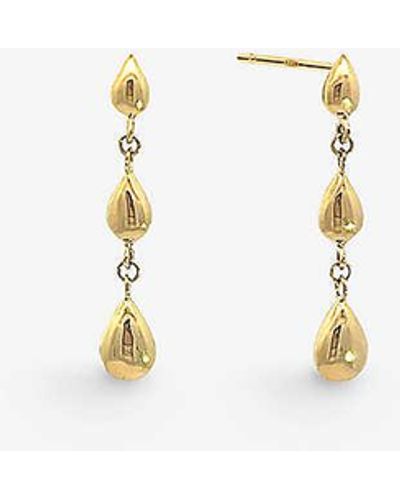 The Alkemistry Triple Graduated-pear 18ct Yellow-gold Studs - Natural