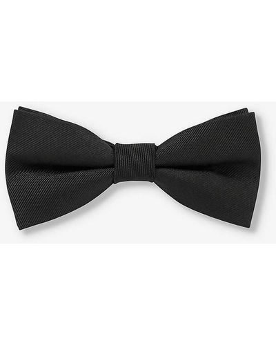 The Kooples Adjustable Silk Bow Tie - Black