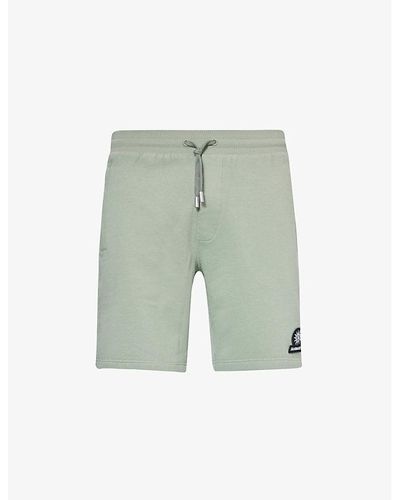 Sandbanks Brand-patch Elasticated-waistband Organic Cotton-blend Jersey Shorts - Green