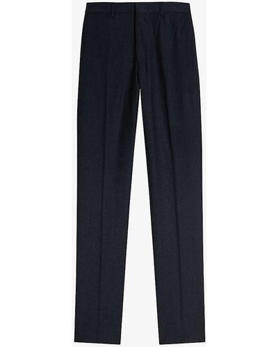 Ted Baker Forbyts Regular-fit Straight-leg Stretch Wool-blend Trousers - Blue