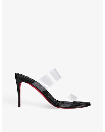 Christian Louboutin Just Loubi 85 Patent-leather And Pvc Sandals - White