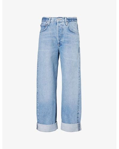 Citizens of Humanity Ayla Wide-leg Mid-rise Recycled-denim Jeans - Blue