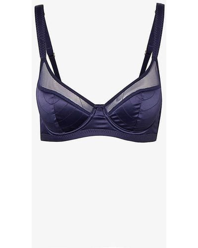 Love Stories Celia Semi-sheer Stretch-recycled Polyamide And Polyester Bra - Blue