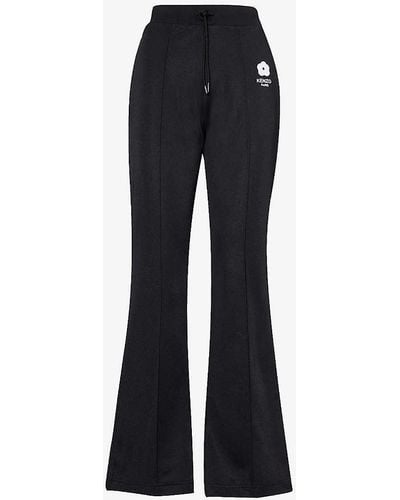 KENZO Flare-leg Mid-rise Stretch-woven Trousers - Blue