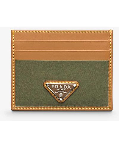 Prada Re-nylon Logo-plaque Cardholder - Green