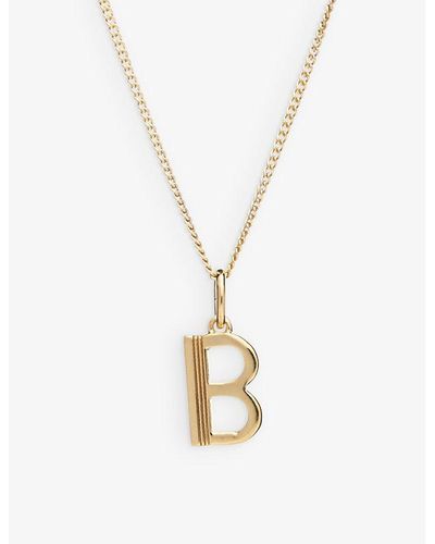 Rachel Jackson Art Deco B Initial 22ct Gold-plated Sterling-silver Necklace - Metallic