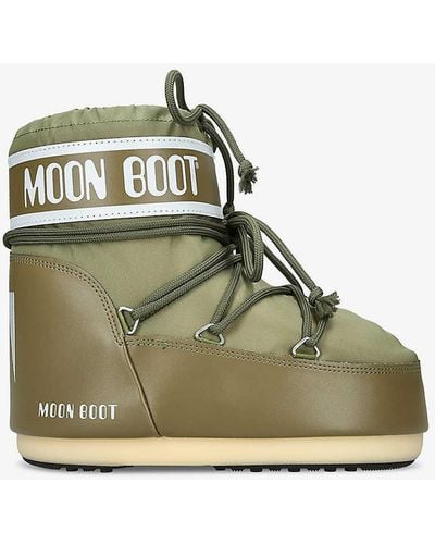 Moon Boot Icon Low 2 Lace-up Nylon Snow Boots - Green