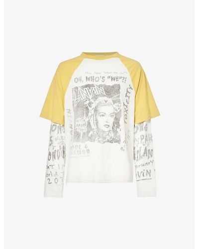 Lanvin Graphic-print Relaxed-fit Cotton-jersey T-shirt X - White