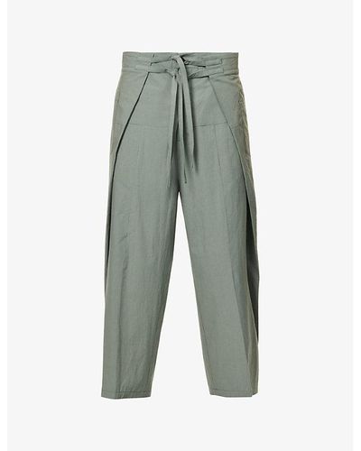 Craig Green Wrap-around Panel Relaxed-fit Cotton Trouser - Green