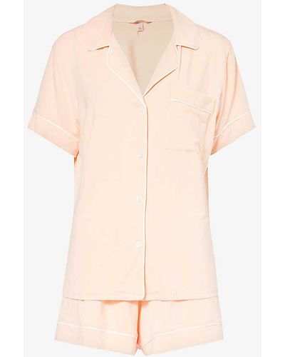 Eberjey Gisele Piped-trim Stretch-jersey Pyjamas - White