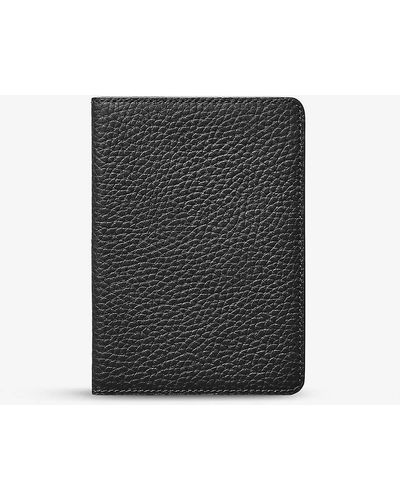 Aspinal of London Logo-print Grained-leather Passport Cover - White