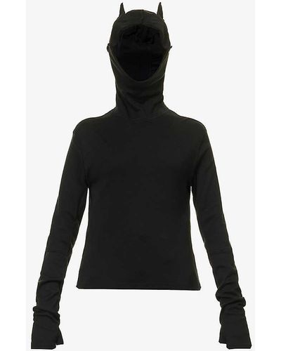 Undercover Hooded Slim-fit Stretch-cotton T-shirt - Black