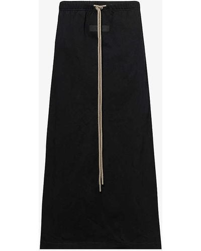 Fear Of God Drawstring-waist Cotton-jersey Midi Skirt - Black