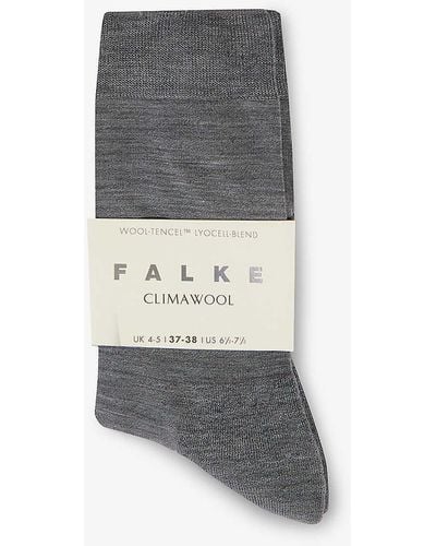 FALKE Brushed Mid-calf Recycled Polyamide And Wool-blend Knitted Socks - Grey
