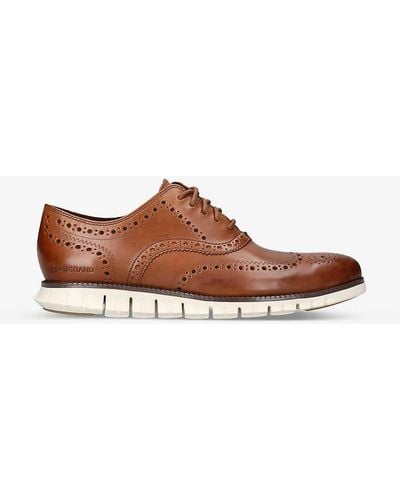 Cole Haan Zerøgrand Wingtip Leather Oxford Shoes - Brown