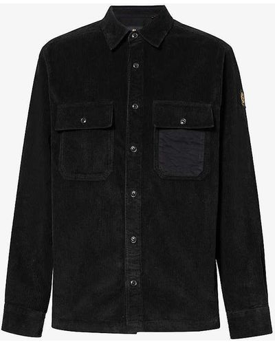 Belstaff Fallgate Flap-pocket Corduroy-textured Cotton Shirt Xx - Black