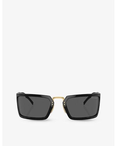 Prada Pr A11s Irregular-frame Propionate Sunglasses - Gray