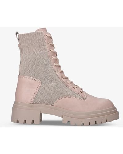 ALDO Reflow Chunky-soled Leather Combat Boots - Natural