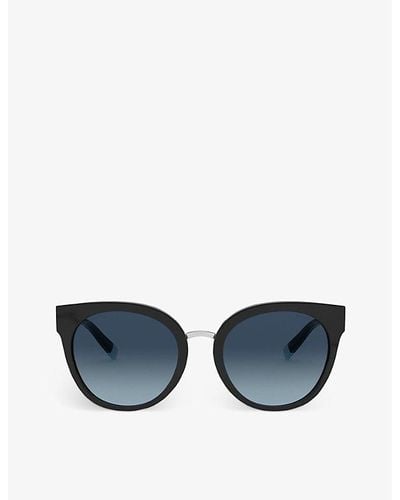 Tiffany & Co. Tf4168 Cat-eye Acetate And Metal Sunglasses - Blue