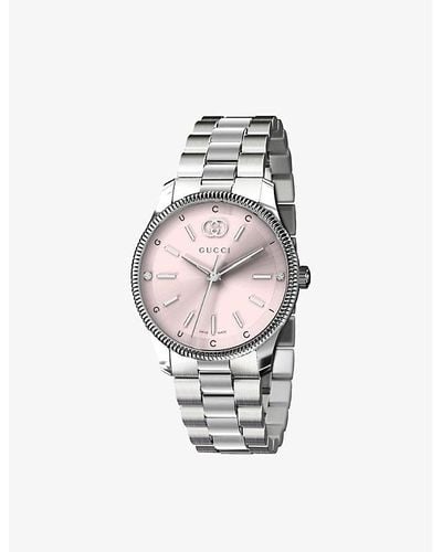 Gucci Ya1265061 G-timeless Slim Stainless-steel Watch - Metallic