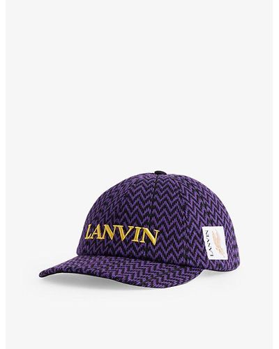 Lanvin Black/purple Reign X Future Curb Branded Cotton-blend Cap