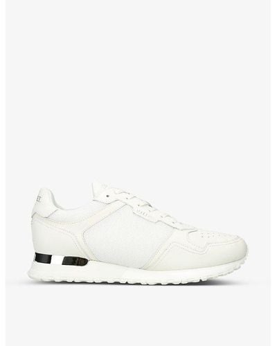 Mallet Lowman Padded-mesh Patent-leather Sneakers - White
