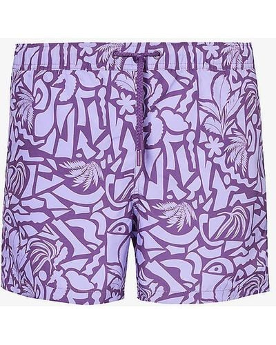 Björn Borg Abstract-print Recycled-polyester Swim Shorts Xx - Purple