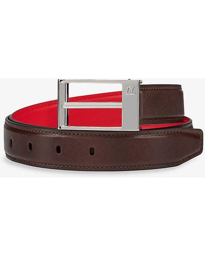 Christian Louboutin Logo-engraved Leather Belt - Red