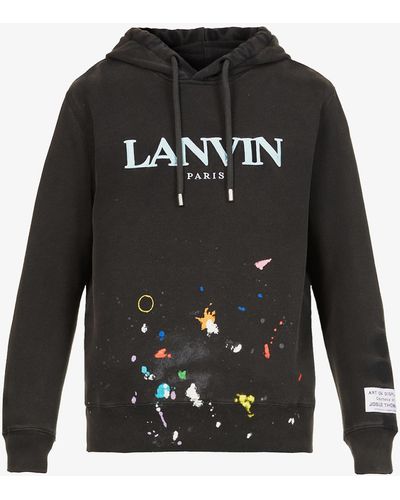 Lanvin X Gallery Dept. Abstract-print Brand-embroidered Cotton-jersey Hoody - Multicolor