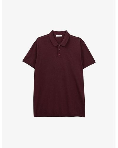 IKKS Regular-fit Short-sleeve Cotton-blend Polo Shirt Xx - Purple