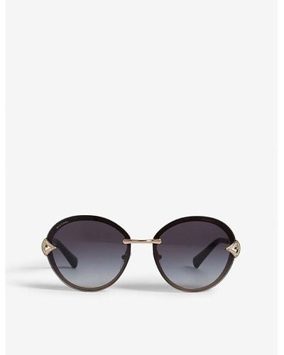 BVLGARI Bv6101 Divas' Dream Oval-frame Sunglasses - Metallic