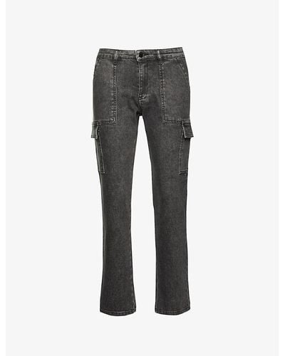 IKKS Combat Tapered-leg Mid-rise Cropped Jeans - Gray