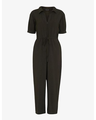 Whistles Jenny Relaxed Woven Jumpsuit - Black