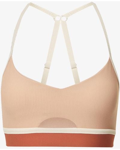 Lorna Jane Grounded Ribbed Stretch-woven Sports Bra - White