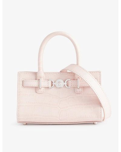 Versace Medusa-embellished Small Leather Tote Bag - Pink