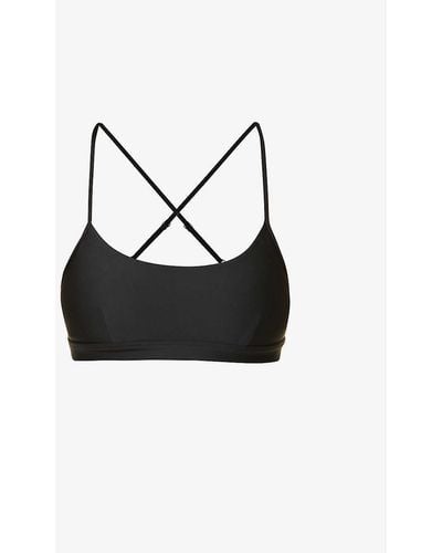 Alo Yoga Intrigue Scoop-neck Stretch-woven Sports Bra X - Black