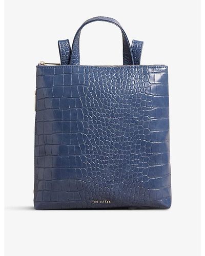 Ted Baker Bellax Mock-croc Faux-leather Rucksack - Blue