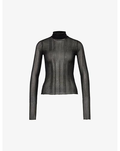 Givenchy Sheer Turtleneck Knitted Top - Black