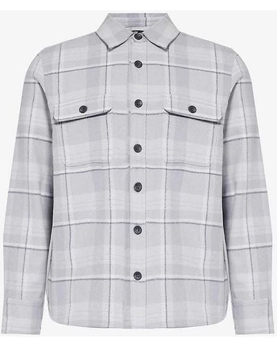PAIGE Wilbur Plaid-pattern Cotton Overshirt X - Grey